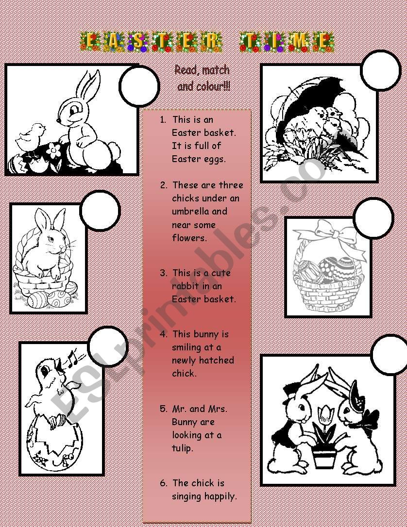 Read, match and colour!! worksheet
