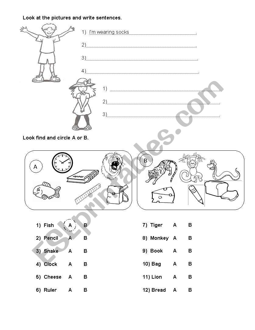 Clothes  worksheet