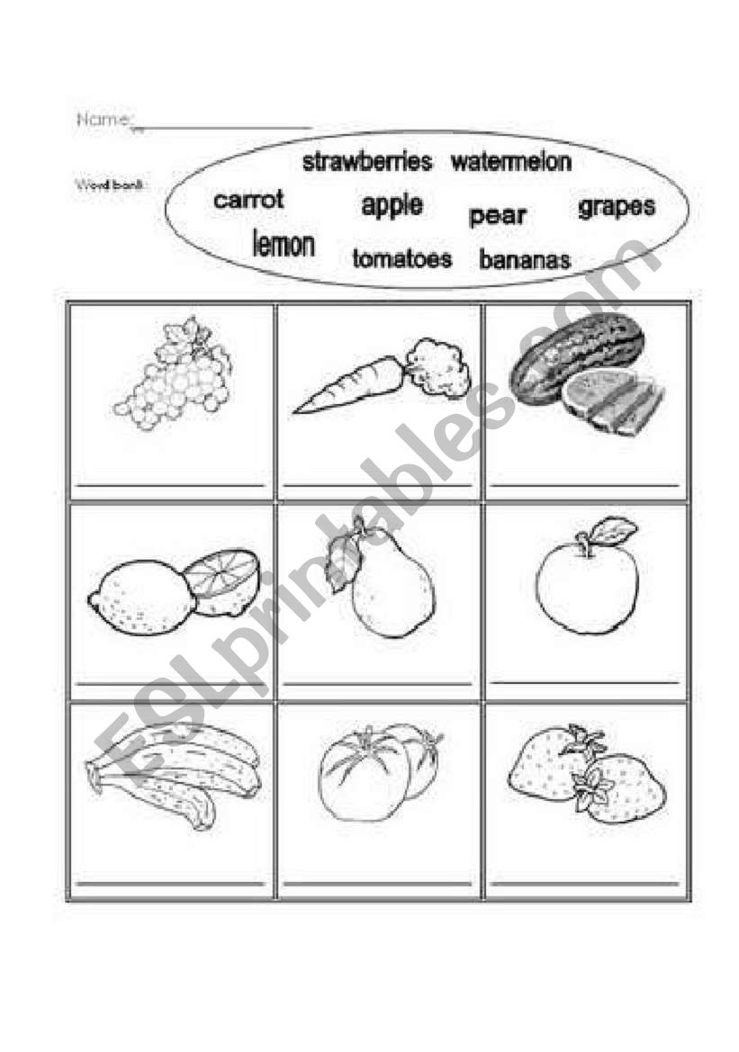 I like food worksheet