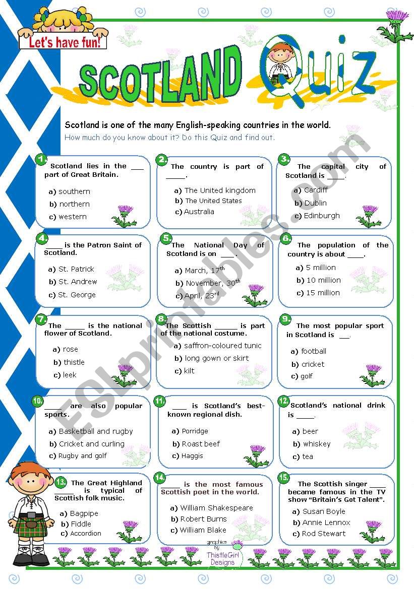 Scotland Quiz worksheet