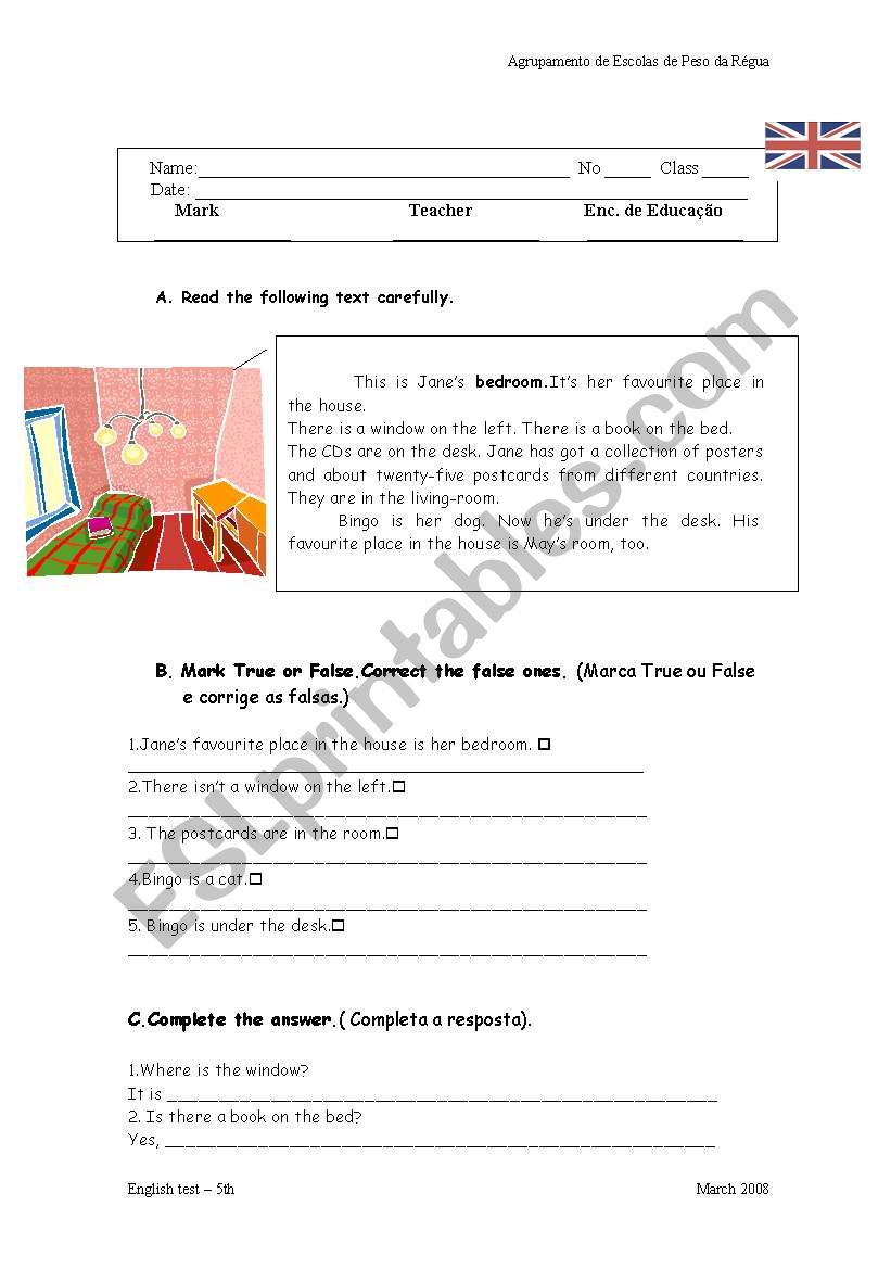 written test worksheet