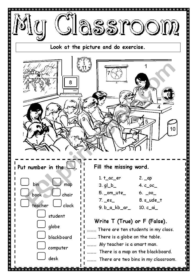 My classroom worksheet