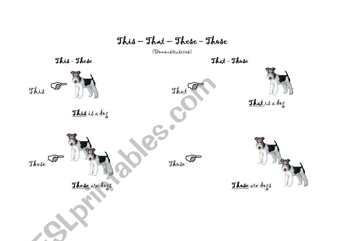 Demonstrative pronouns worksheet