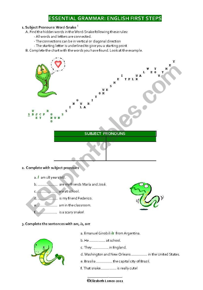 Verb to be worksheet