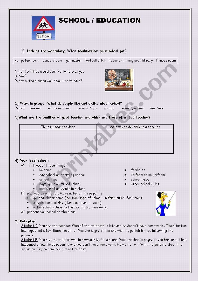School / Education worksheet