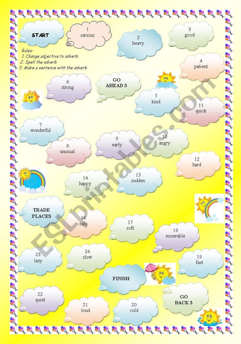 Change Adjectives Into Adverbs Game ESL Worksheet By Anna ov