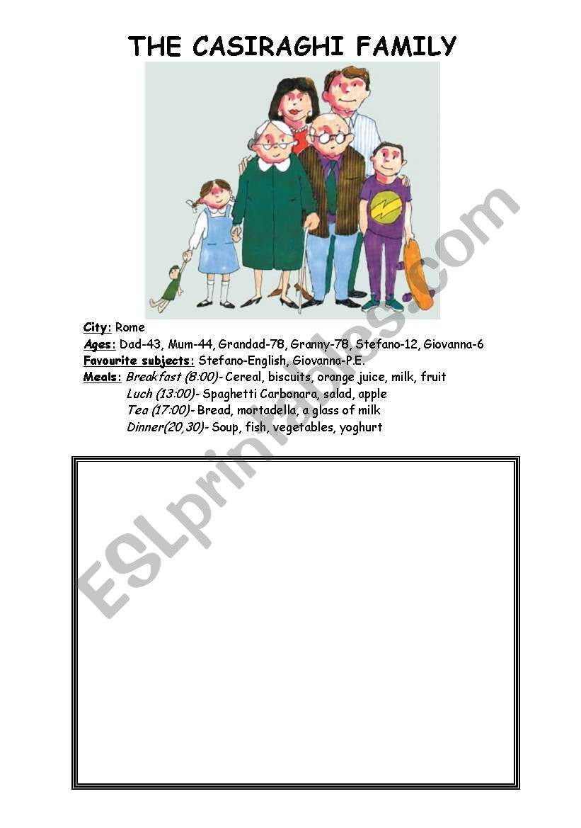 THE CASIRAGHI FAMILY worksheet
