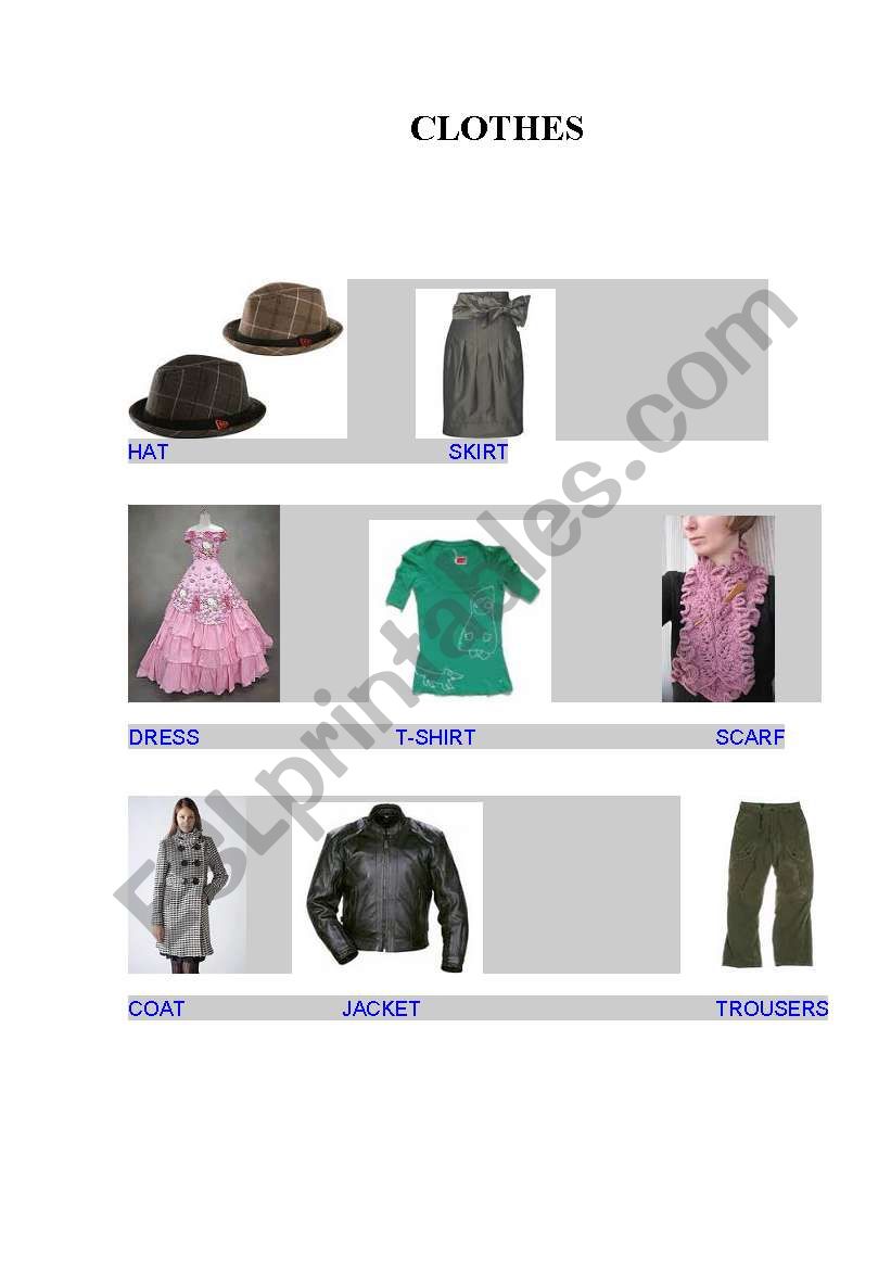 CLOTHES worksheet