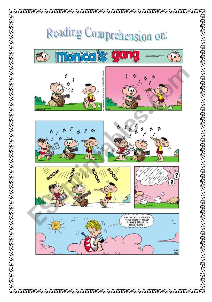 Comic strip : Monicas gang and musical instruments