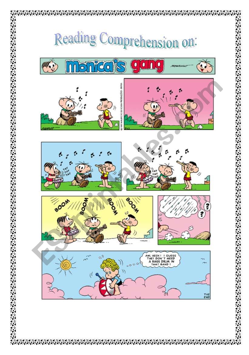 Comic strip : MonicaÂ´s gang and musical instruments