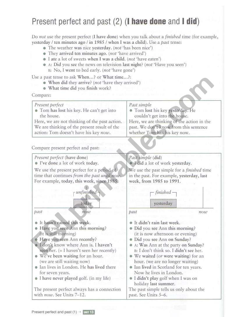 present perfecft worksheet