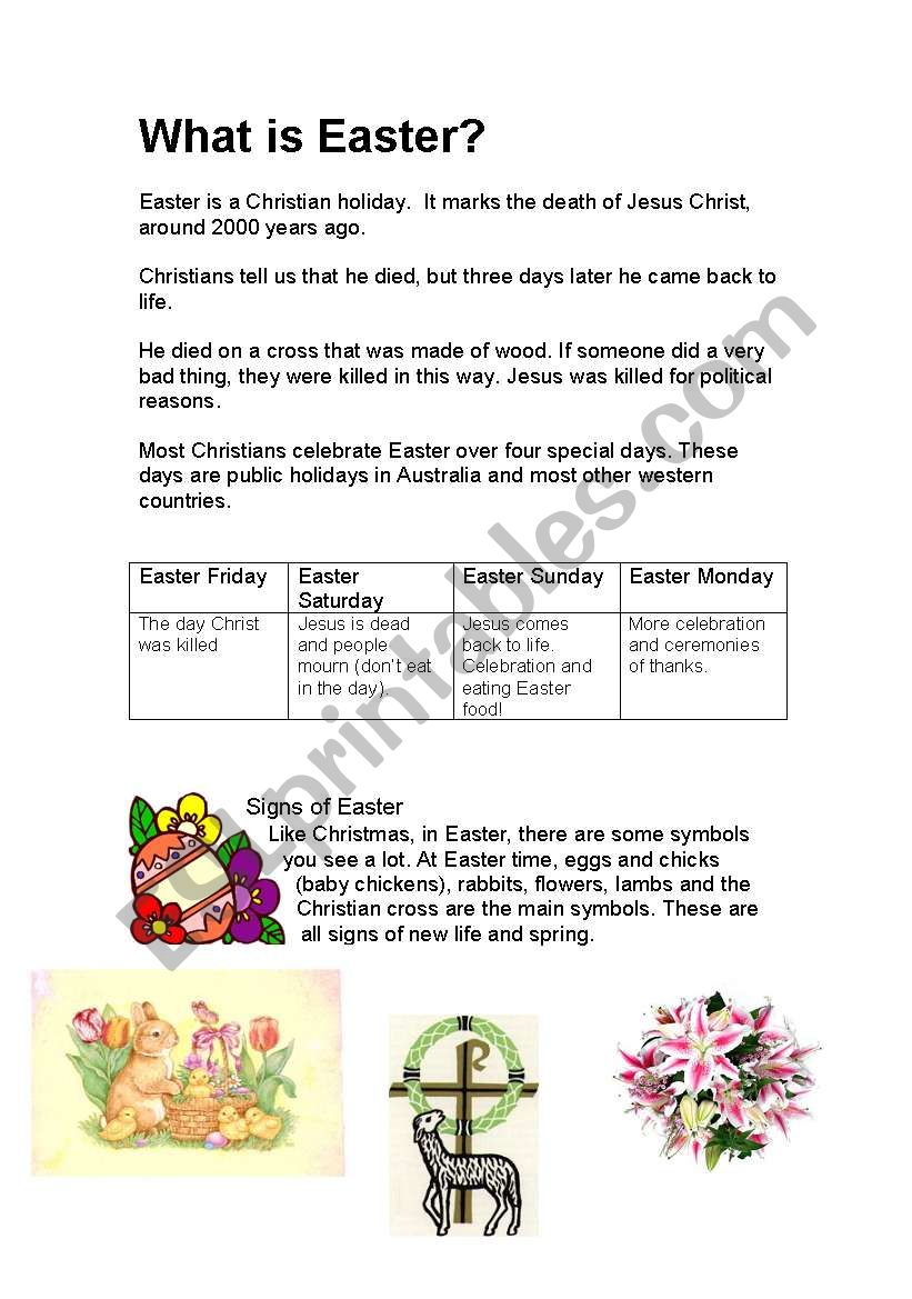 What is Easter? worksheet