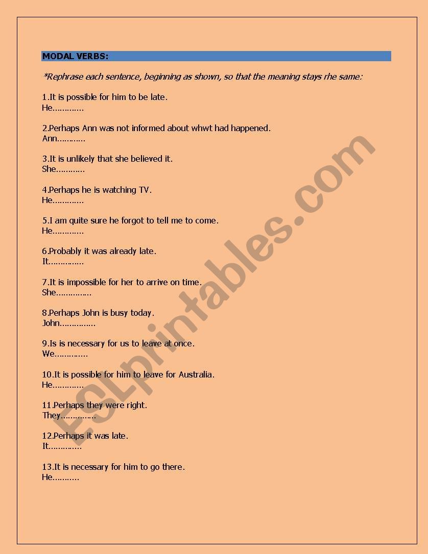 modal verbs worksheet