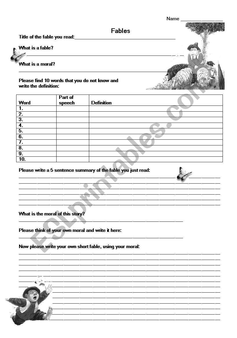 The Boy Who Criede Wolf  Worksheet