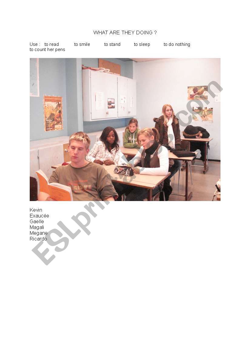 what are they doing? worksheet