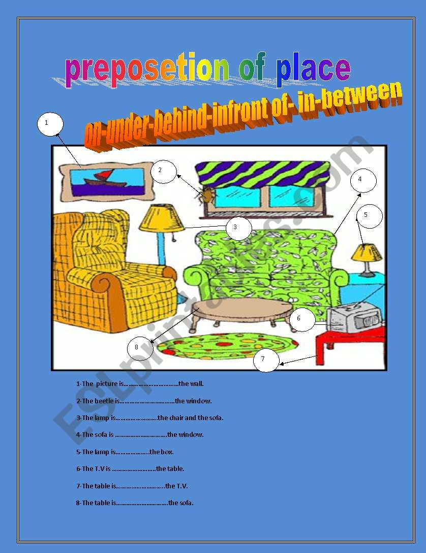 prepositions of place worksheet