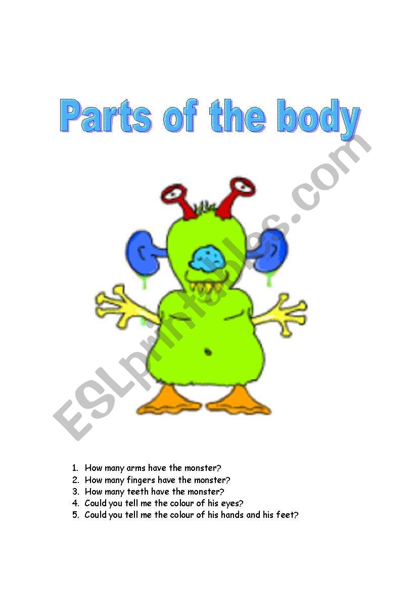 PARTS OF THE BODY worksheet