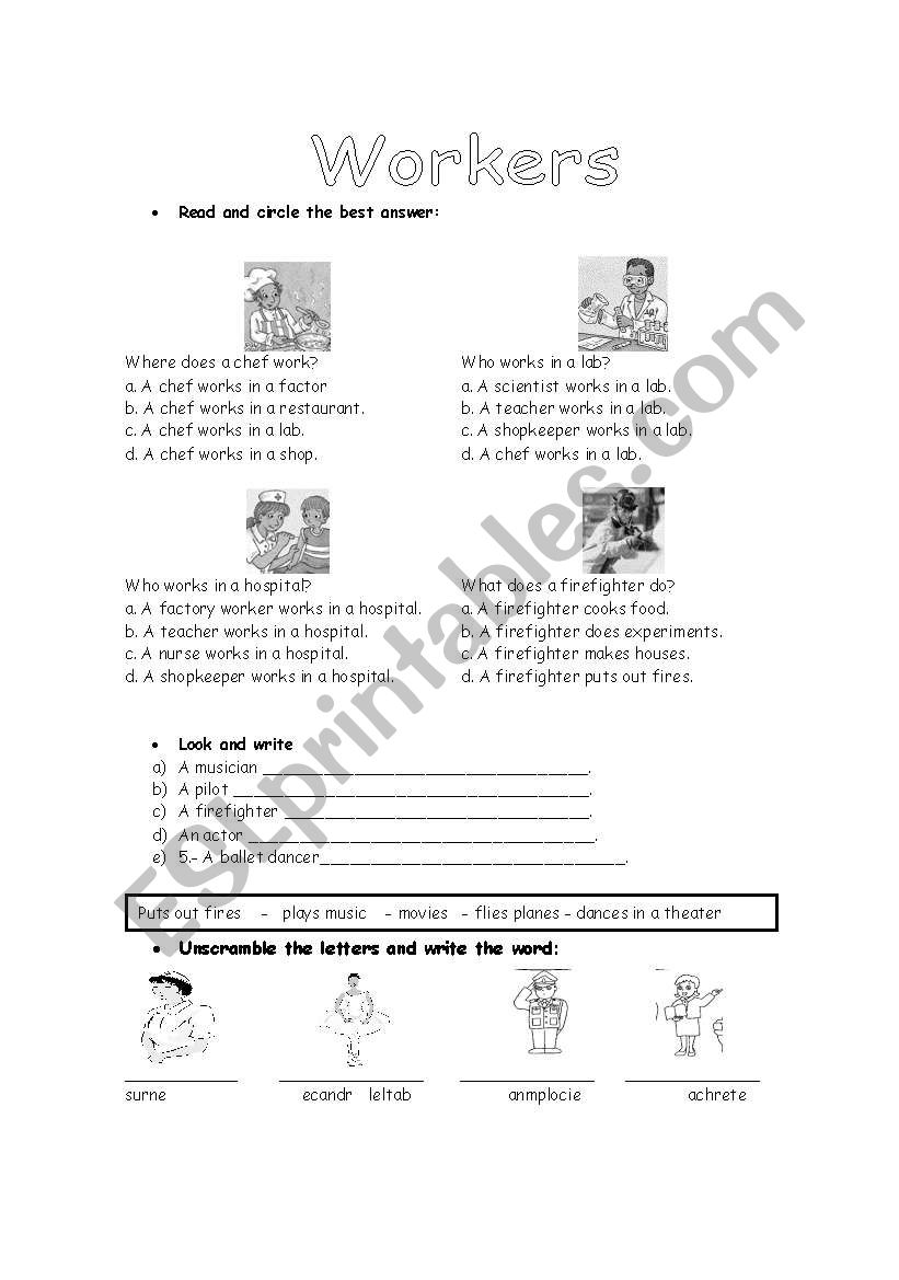 Workers worksheet