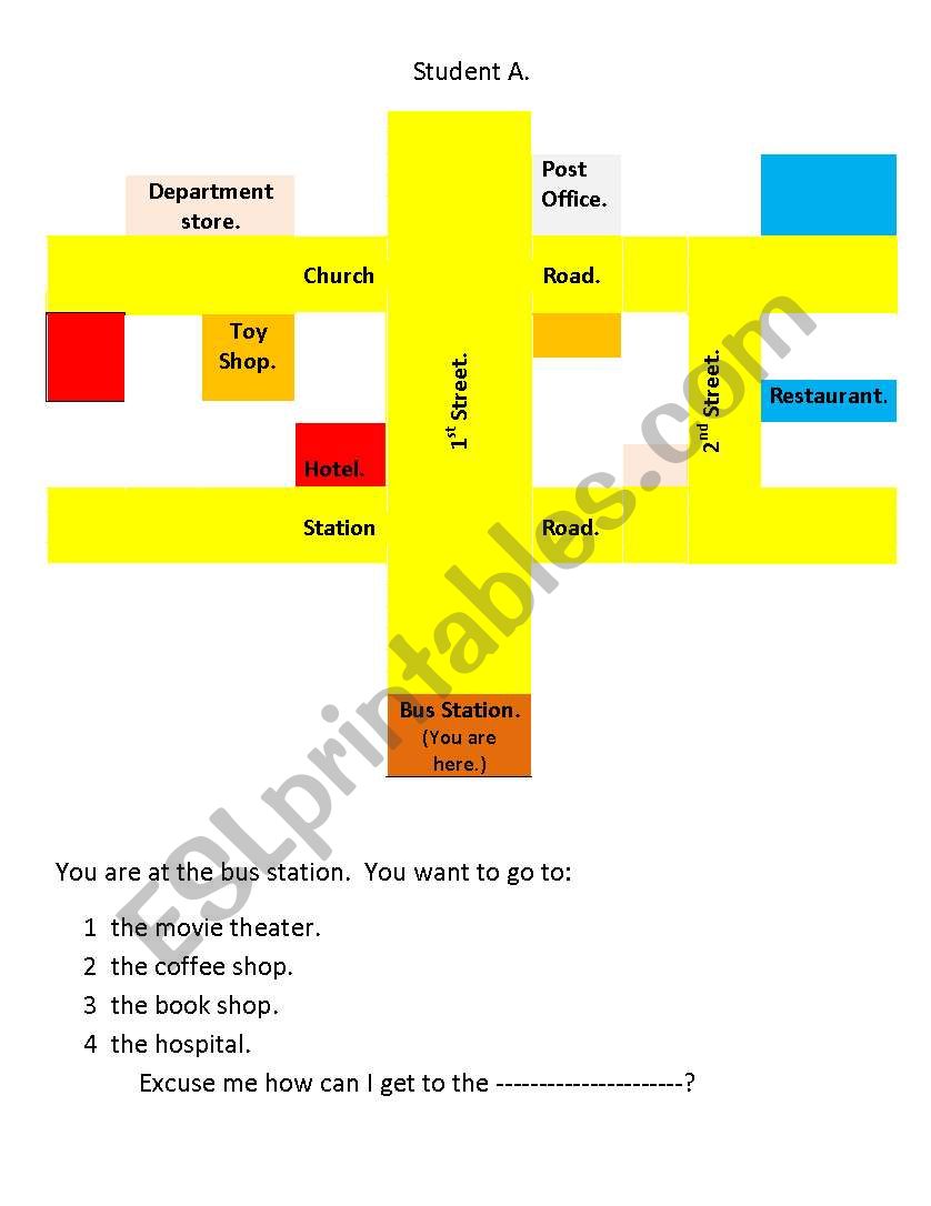 Giving directions. (pair work)