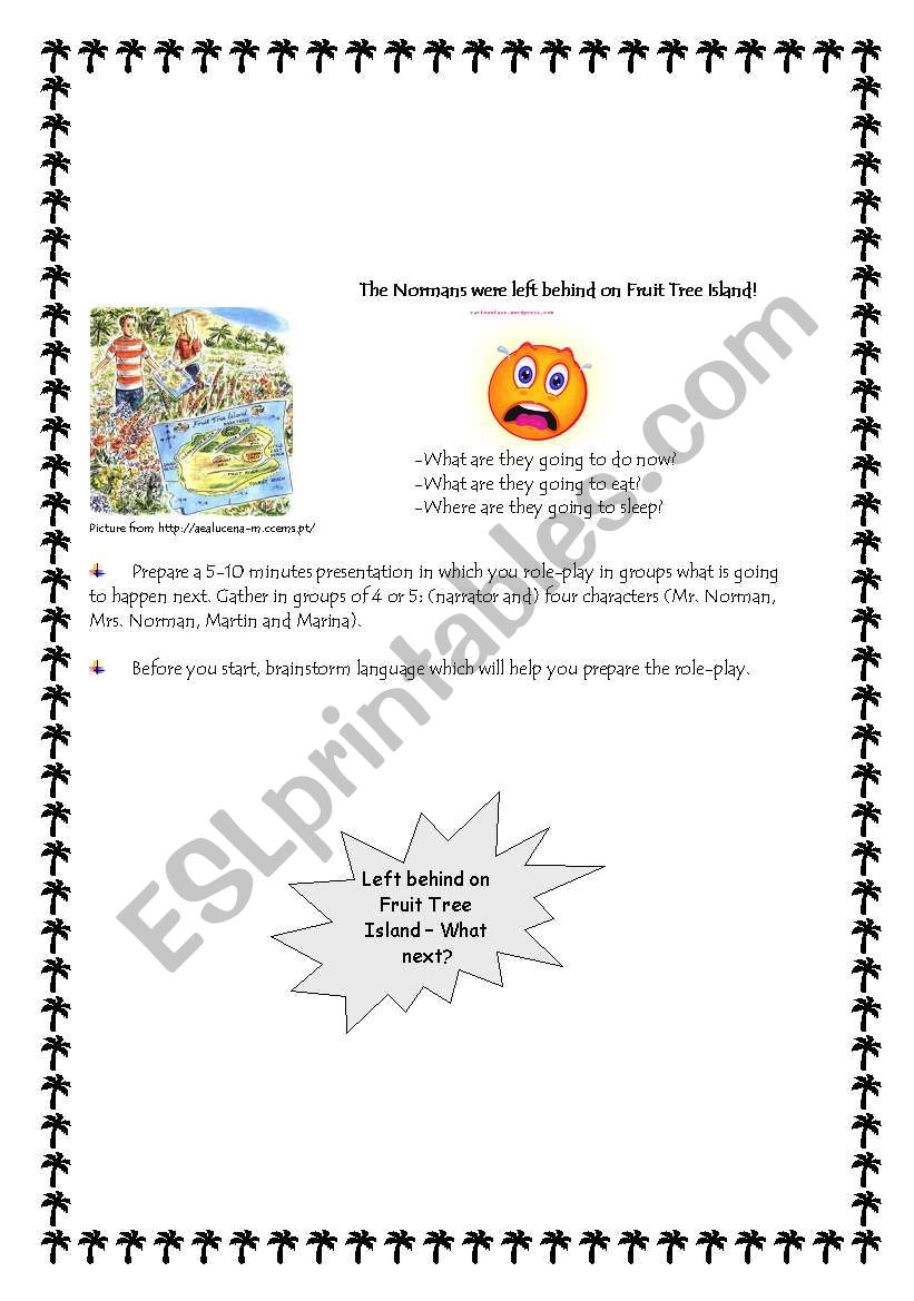 Fruit Tree Island role-play worksheet