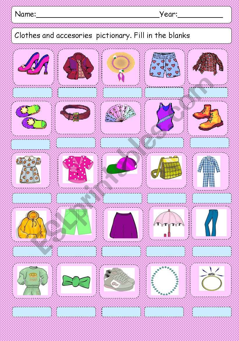 Clothes and accesories vocabulary