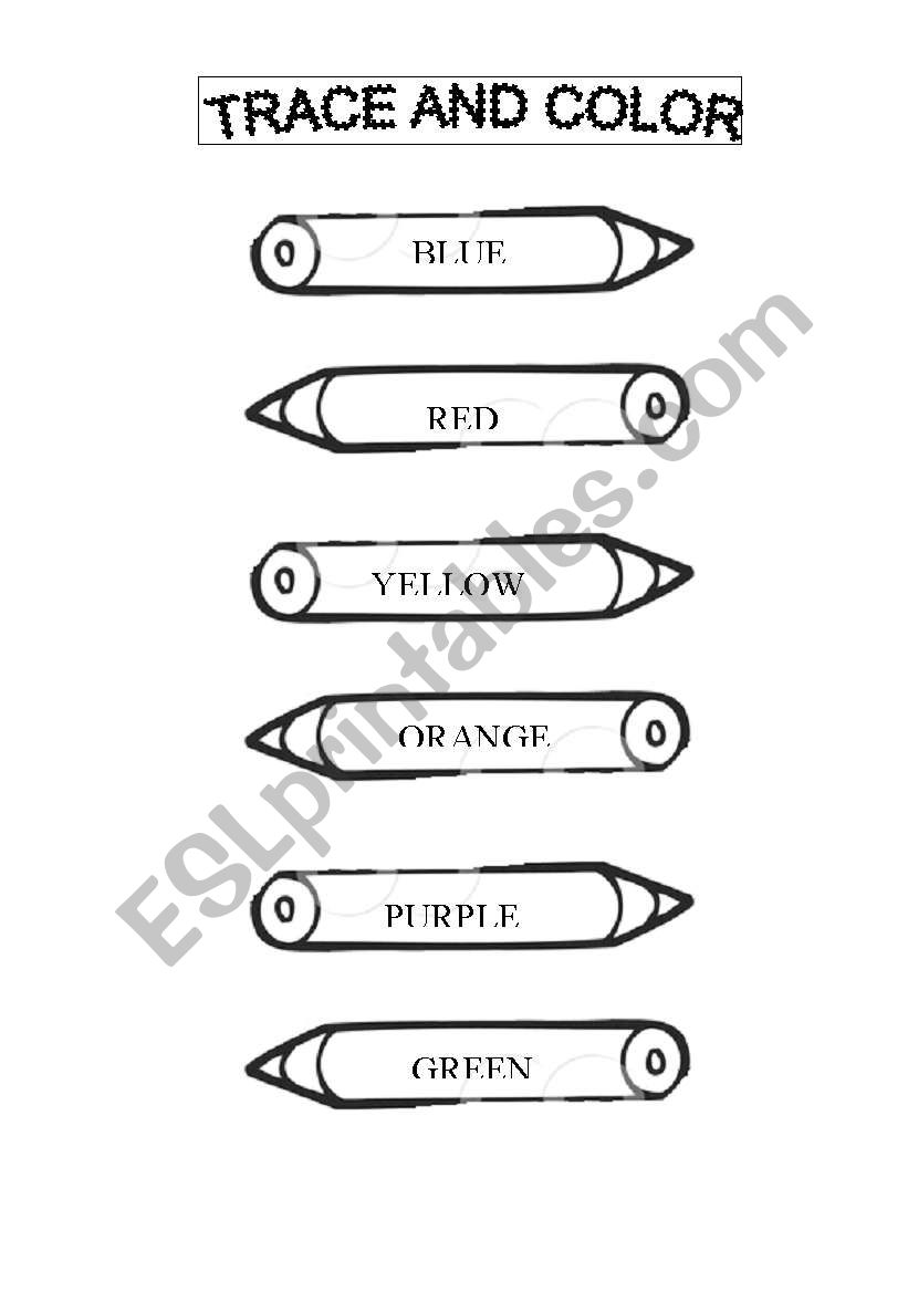 TRACE AND COLOUR worksheet