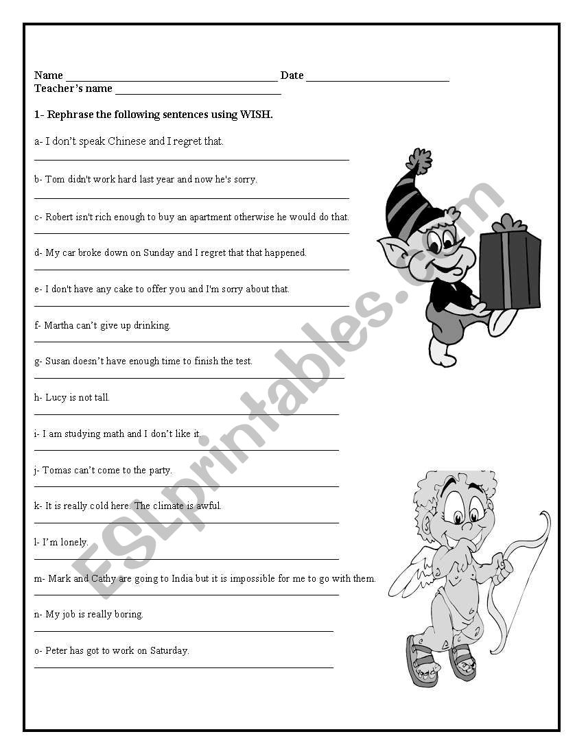 Wish worksheet