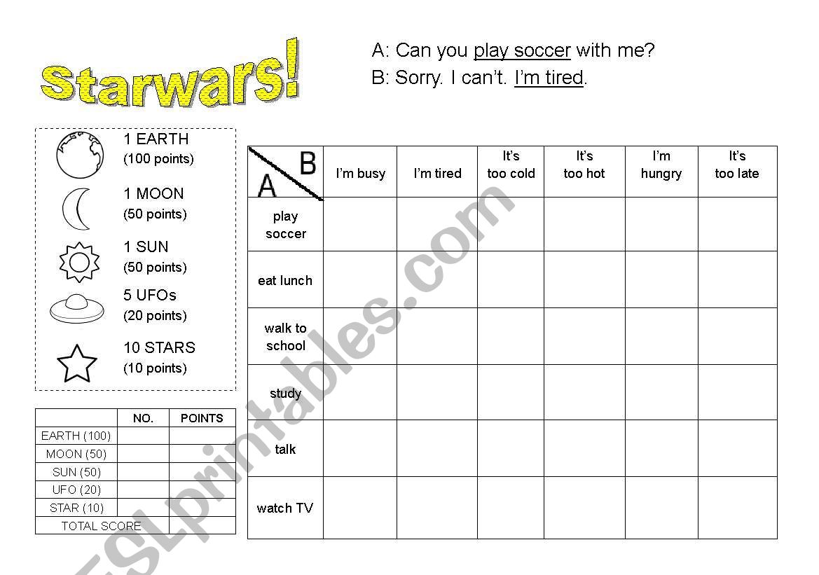 Starwars Battleships All-in-one activity