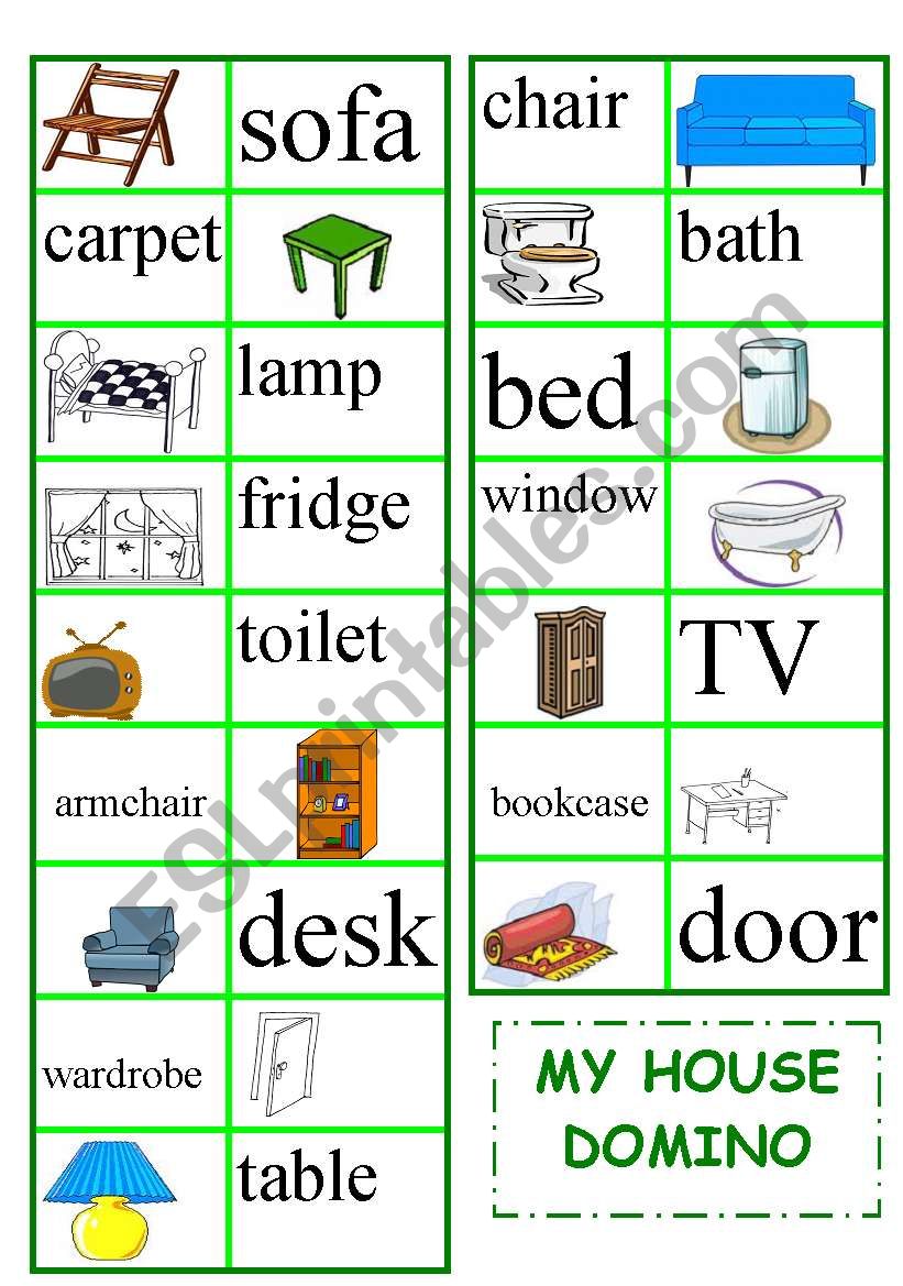 MY HOUSE DOMINO worksheet