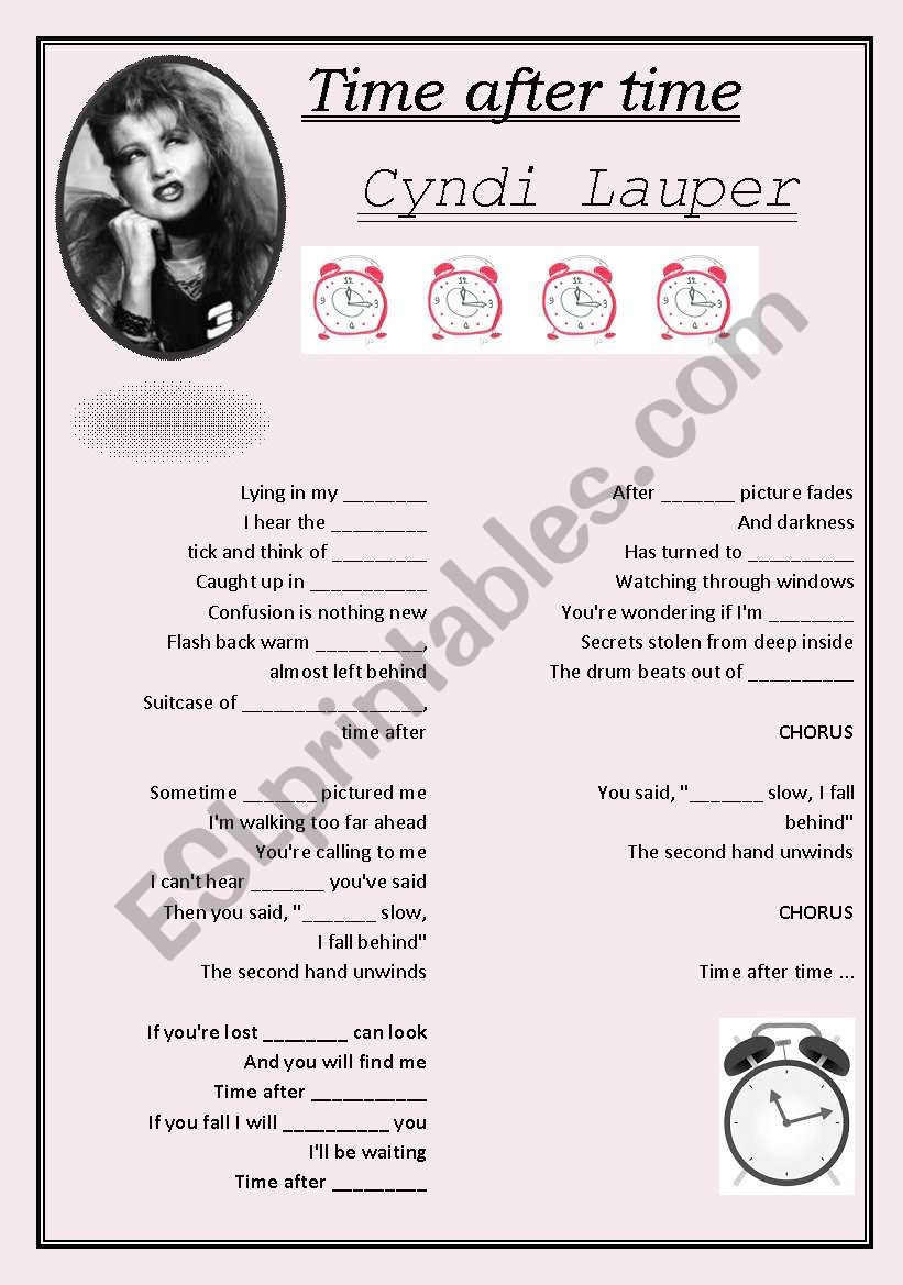 Time After Time Worksheet worksheet