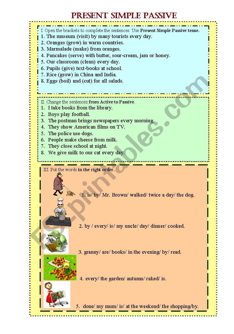 Present Simple Rassive worksheet