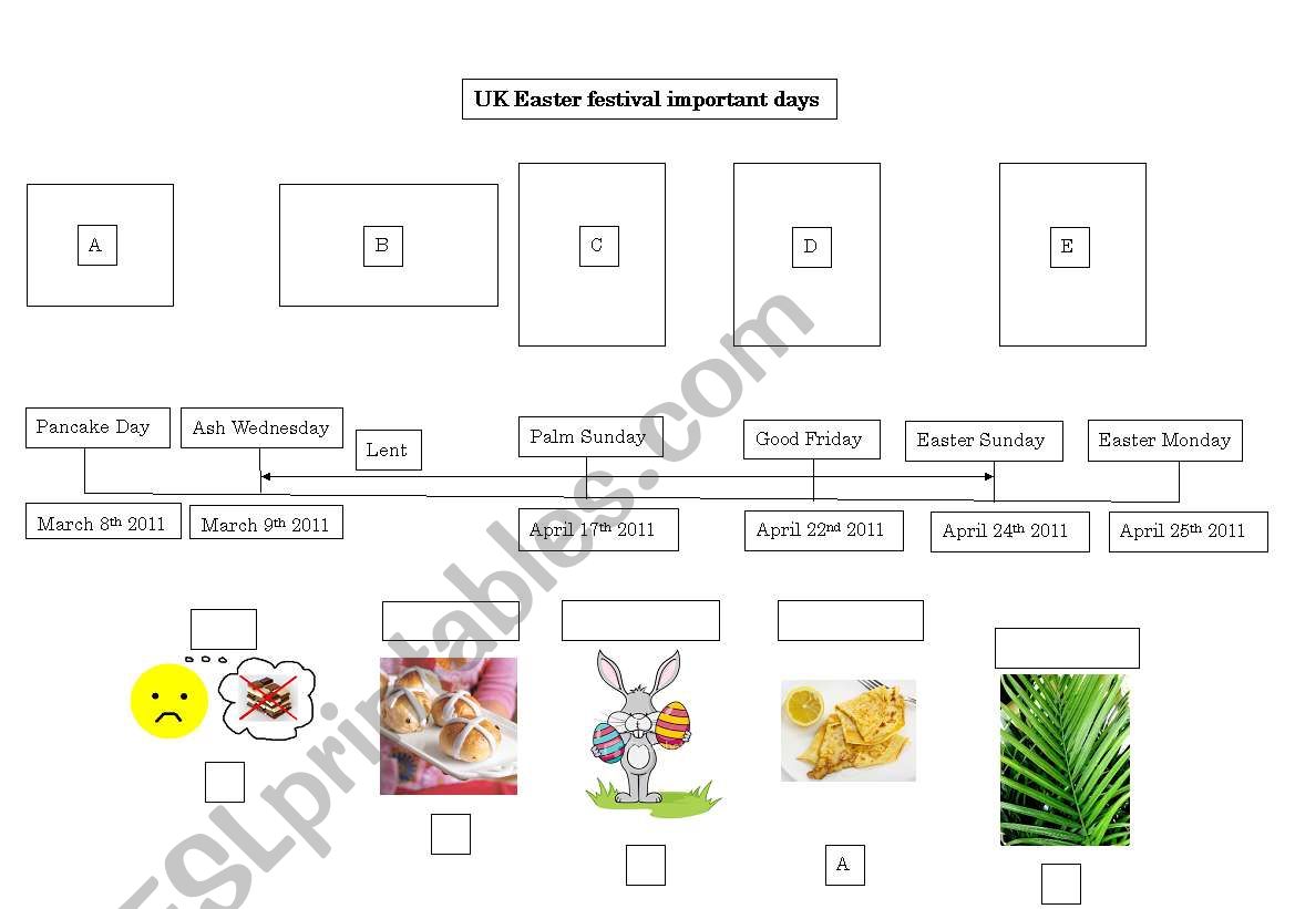 English worksheets: Easter Timeline (UK)