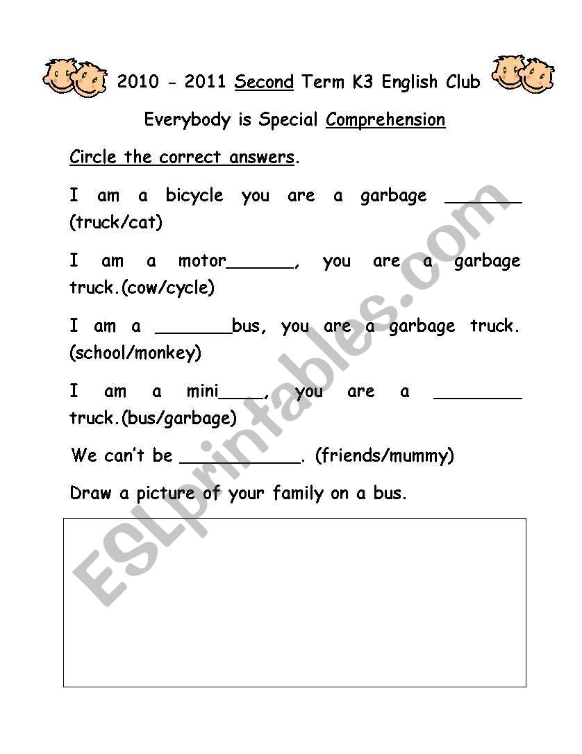 Everybody is Special worksheet