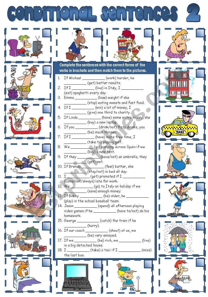 CONDITIONAL SENTENCES - type 2 (B&W + KEY included)