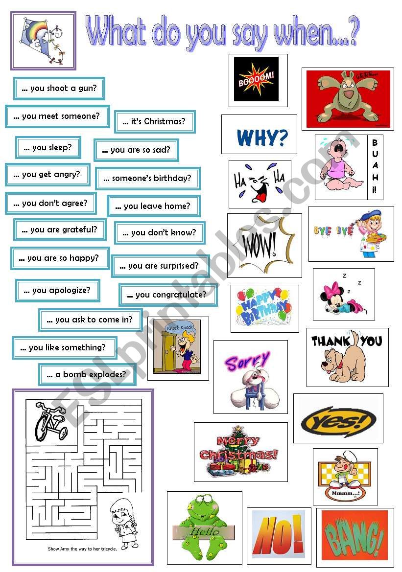 WHAT DO YOU SAY WHEN...? worksheet