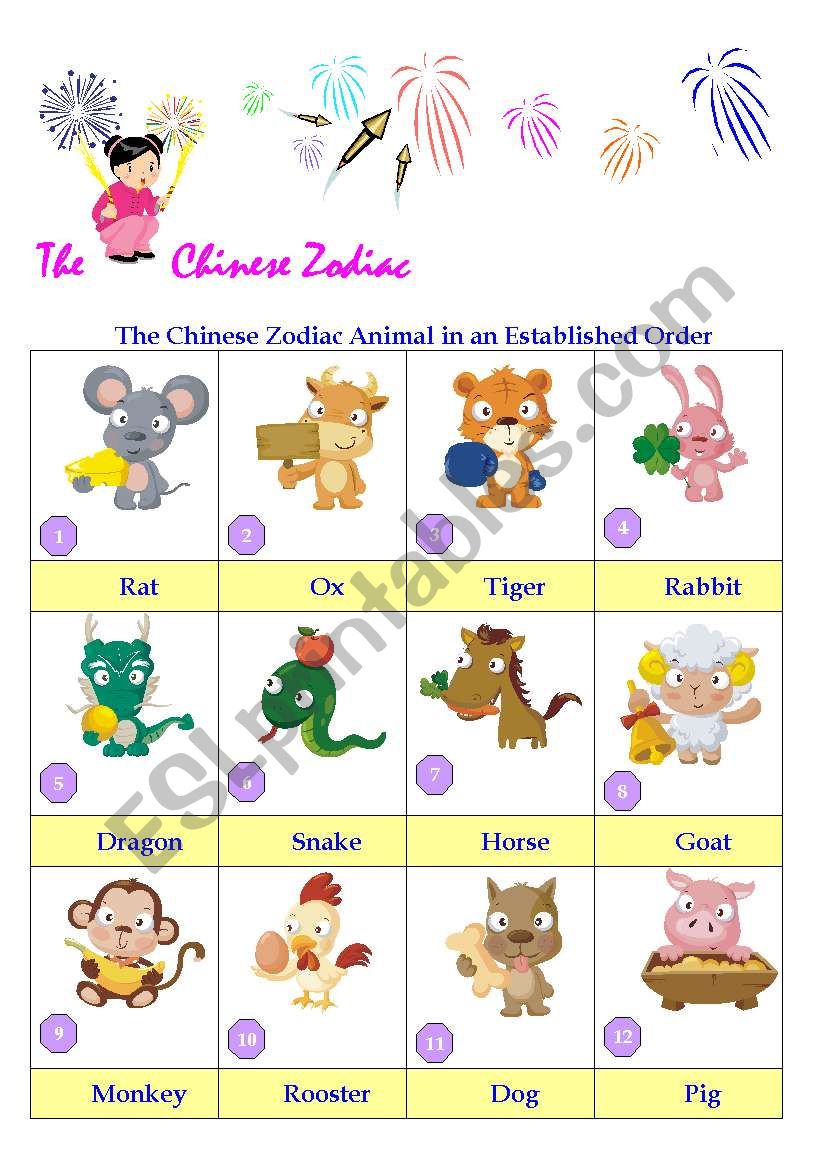 The Chinese Zodiac worksheet