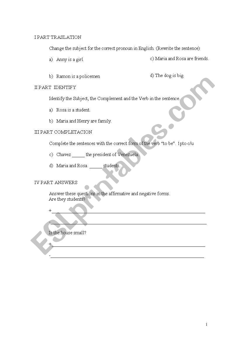 EXCERSICES worksheet