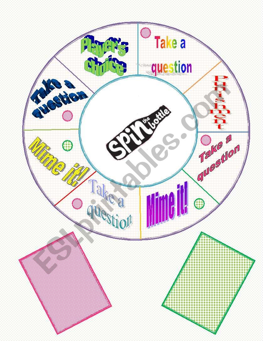 Spin the bottle fun game worksheet