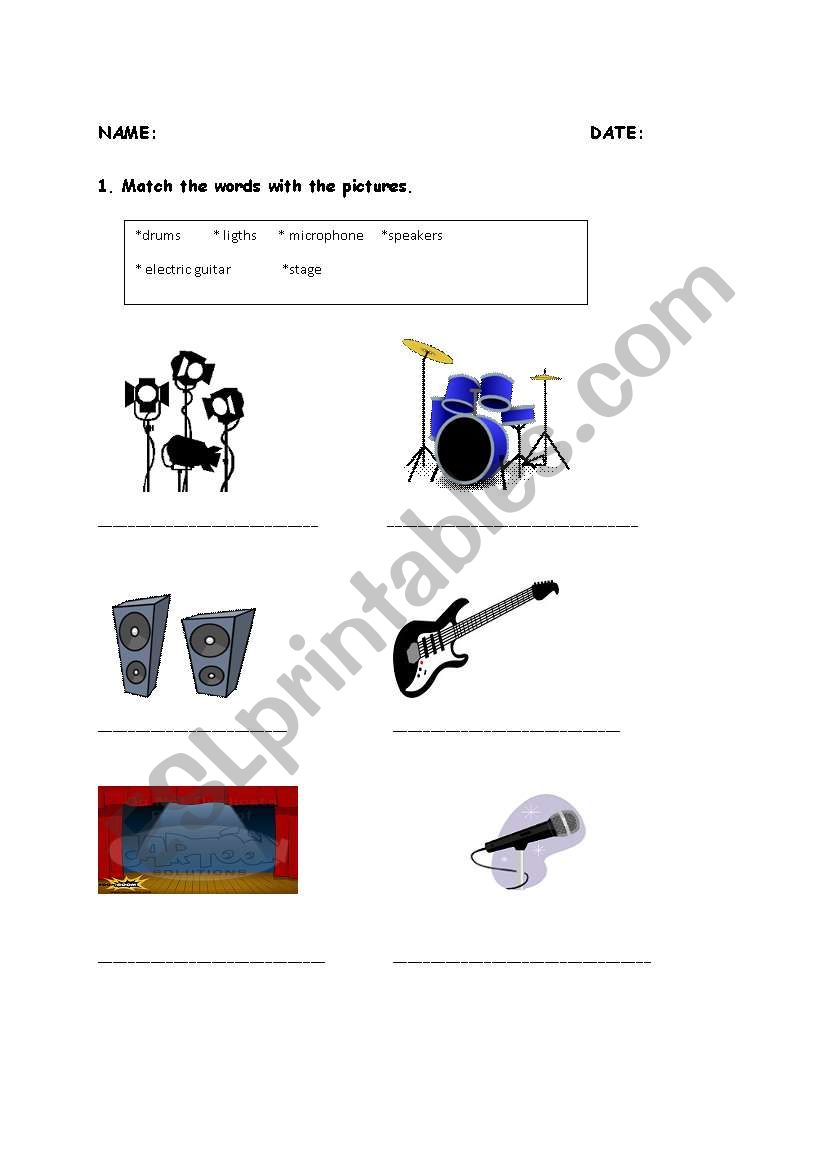 about music worksheet