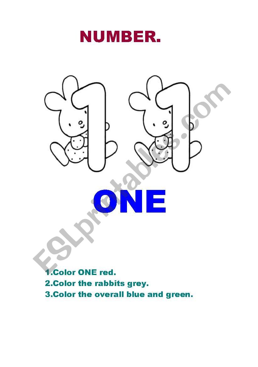 Color and number! worksheet