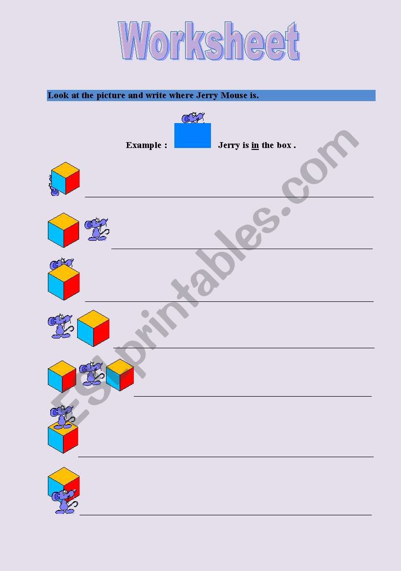 prepositions place worksheet