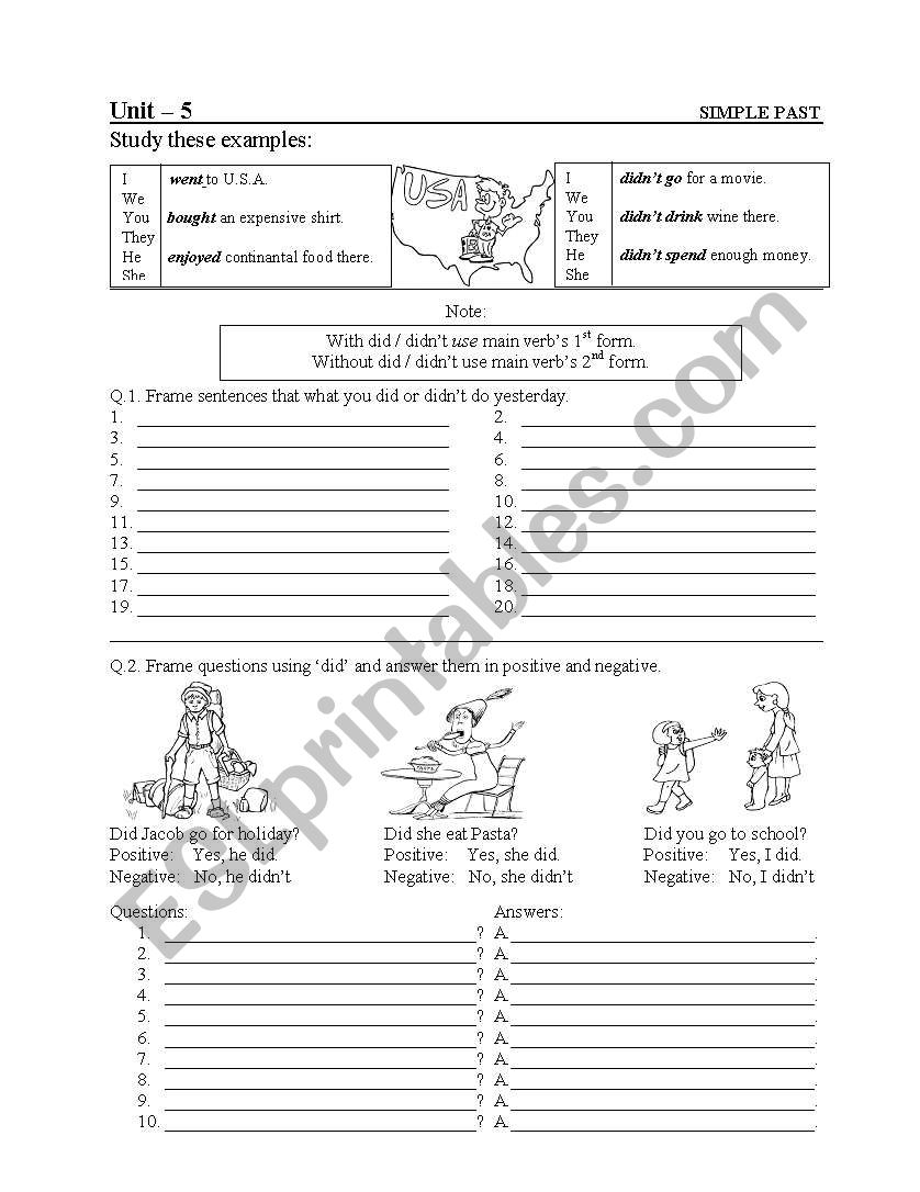 Past Simple Tense worksheet