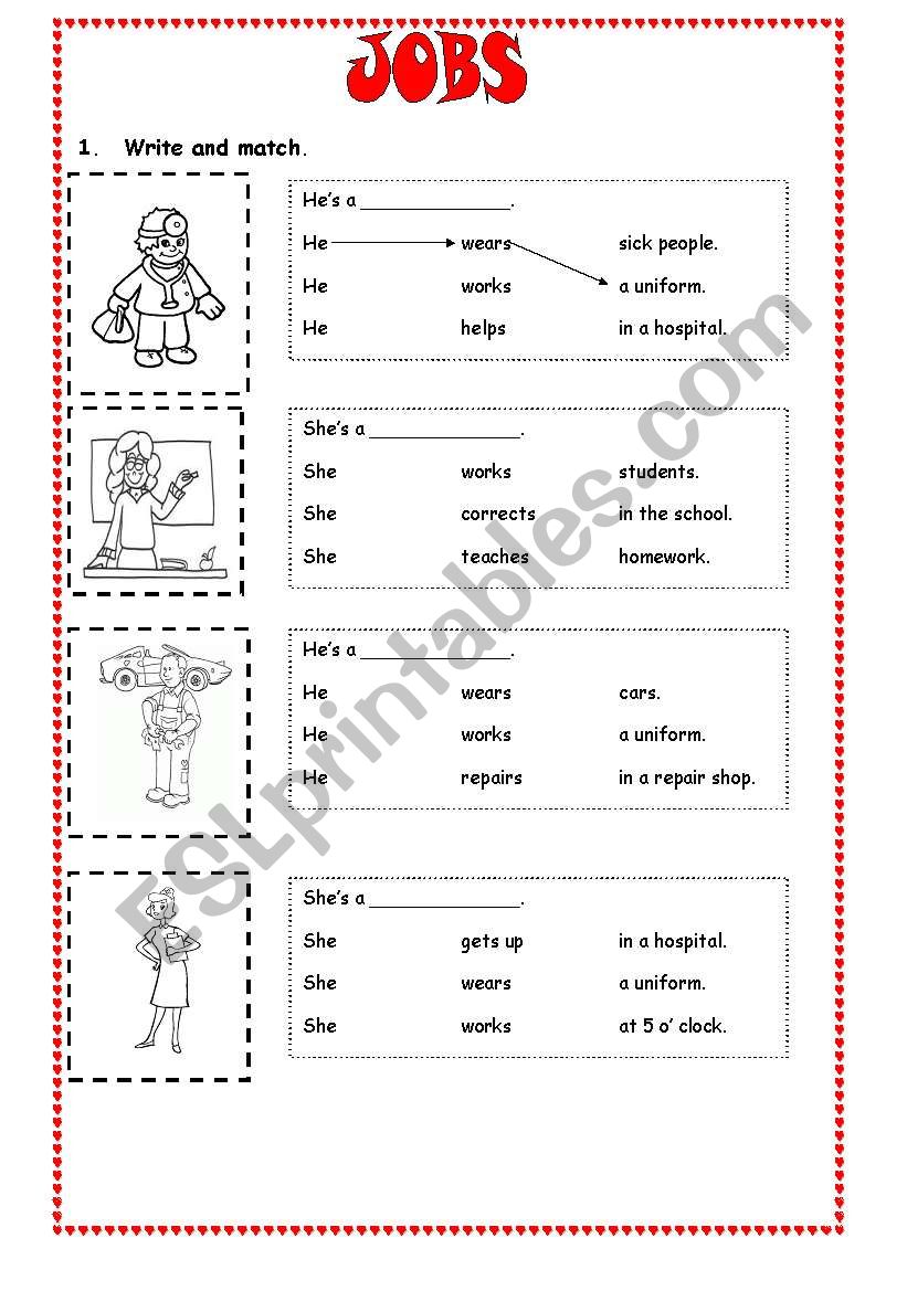 Jobs worksheet