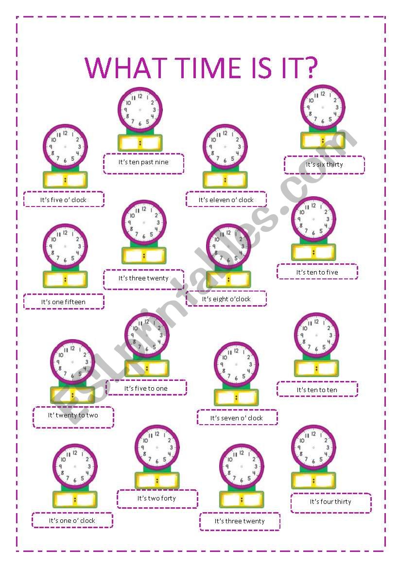 What time is it? worksheet