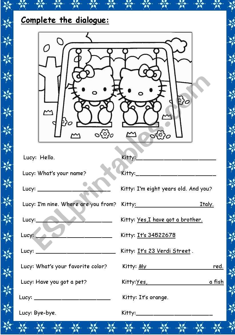 Dialogues pdf. Dialog Worksheets for Kids. Also too Worksheets.