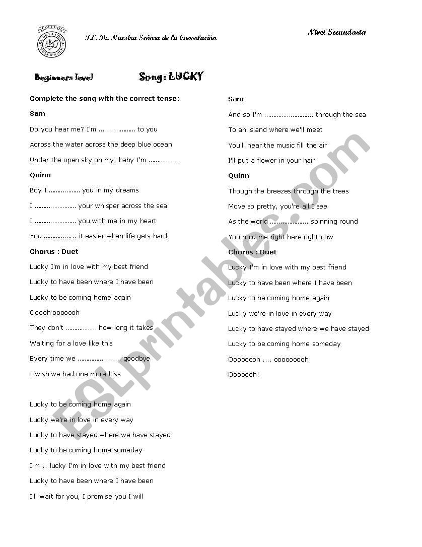 SONG AND THE ANGELUS worksheet