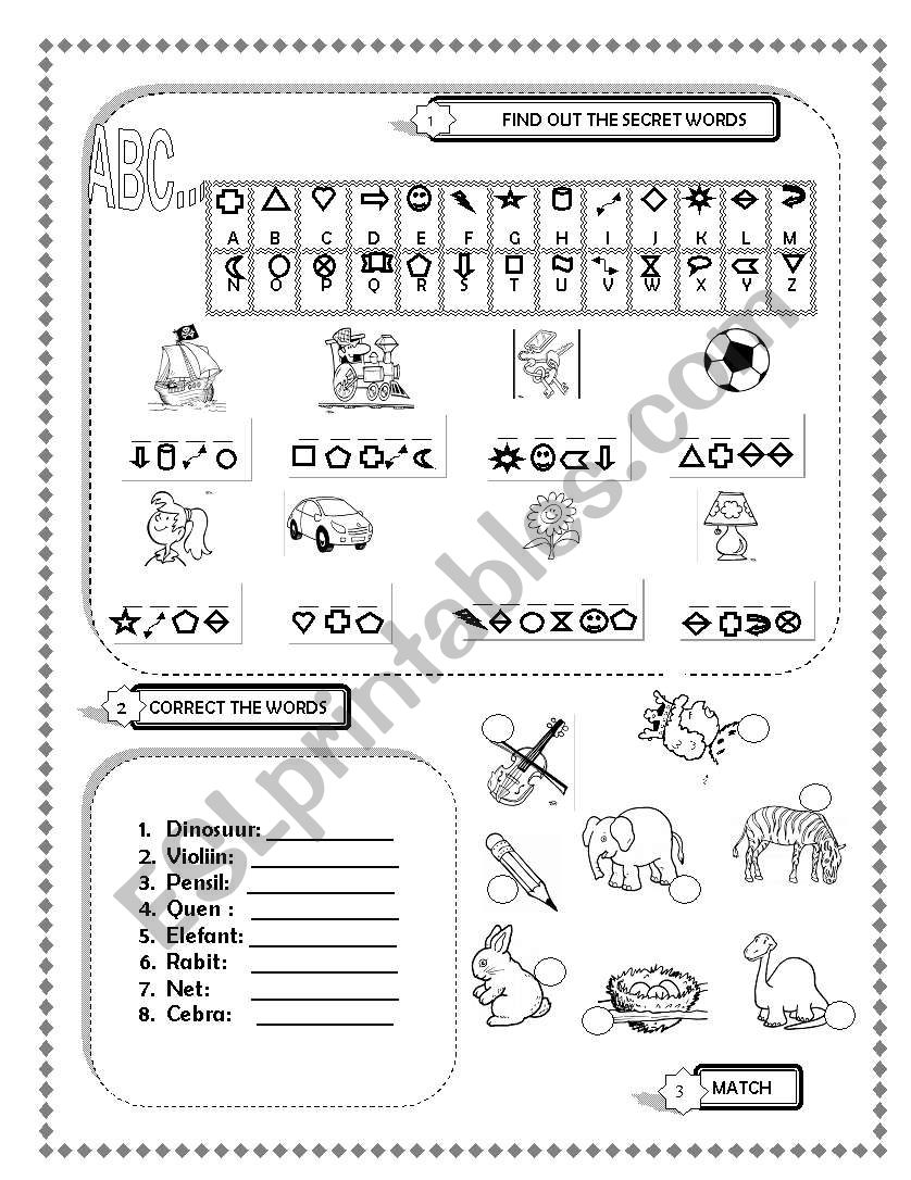 ABC  Vocabulary worksheet