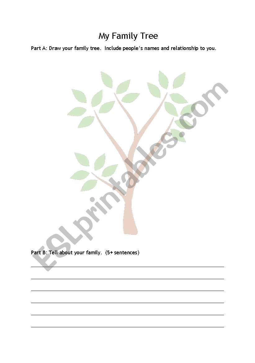 my family tree worksheet