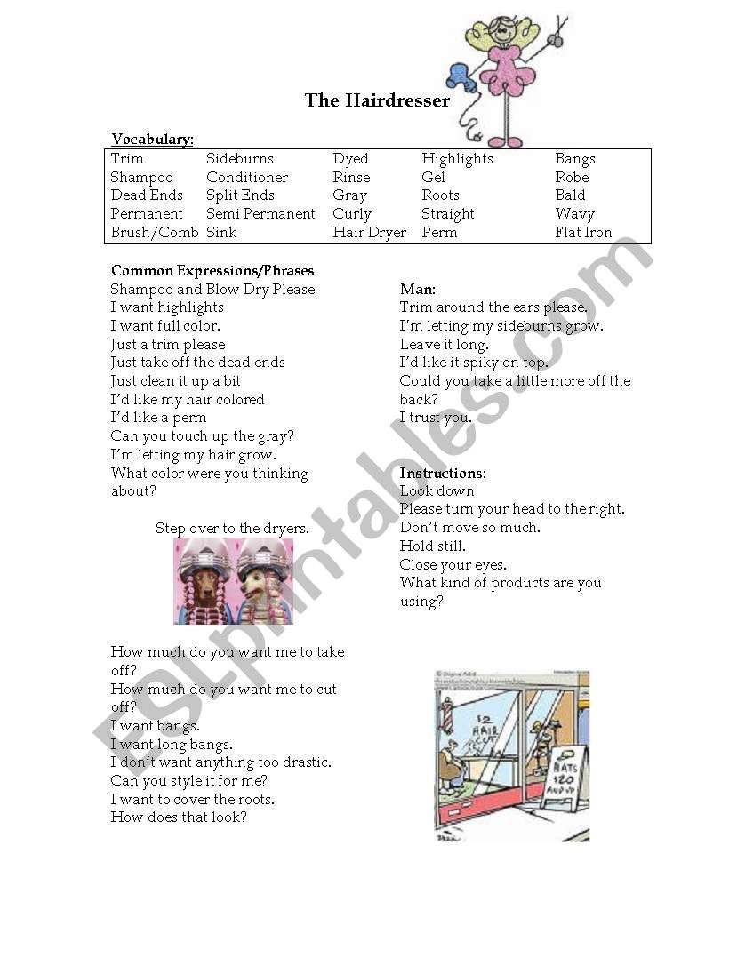 The Hairdresser worksheet