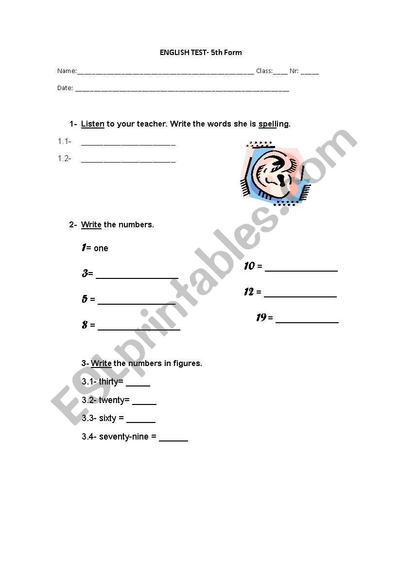 Vocabulary Revision worksheet